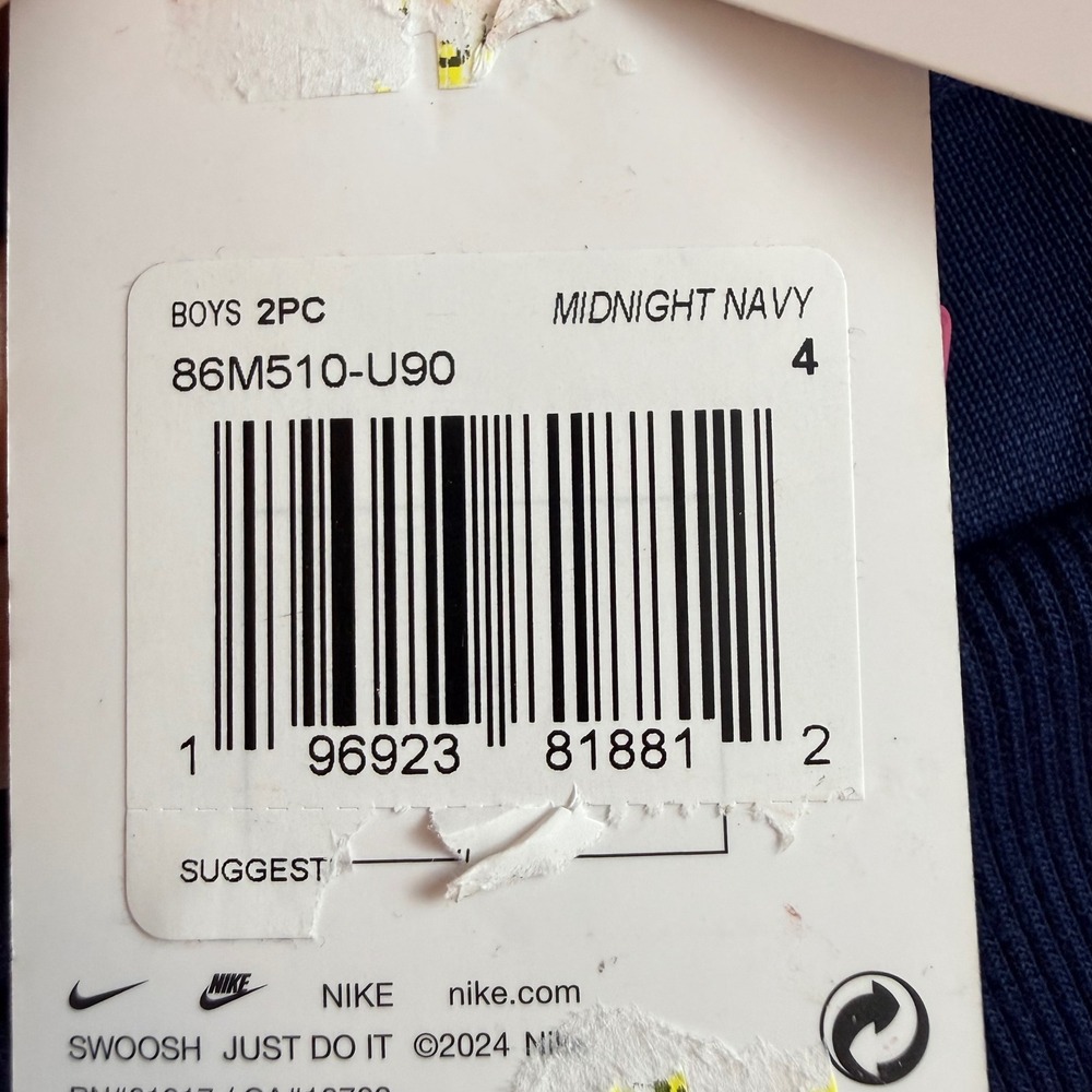 Nike Boys 2-Piece Tracksuit Set Midnight‎ Navy Orange 86M510-U90 Size 4 NEW - Picture 3 of 10